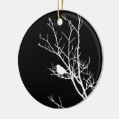 White on Black Bird Silhouette, 2016 - Keramisch Ornament (Links)
