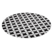 White on Black Diamond Geometric Pattern Snijplank (Hoek)