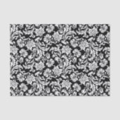 White on Black Floral Damascus Pattern Tissuepapier (Voorkant)