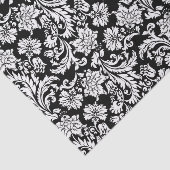 White on Black Floral Damascus Pattern Tissuepapier (Detail)