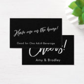 White on Black Handwriting Script Drink Tickets Visitekaartjes (Bureau)
