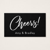 White on Black Handwriting Script Drink Tickets Visitekaartjes (Achterkant)