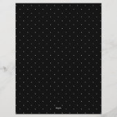 White On Black Laurel Monogram Polka Dot Pattern Briefhoofd (Achterkant)