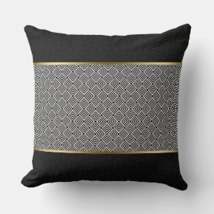 White on Black Modern Geometric Pattern Kussen