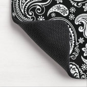 White on Black Retro  Paisley Pattern Design Muismat (Hoek)