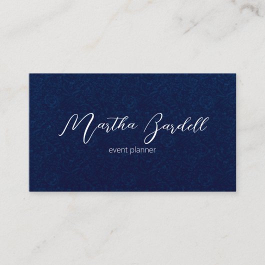 White on Black Signature Event Planner Adaptable Visitekaartje (Voorkant)