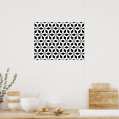 White on Black Tiled Hex Poster (Cuisine)