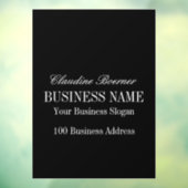 White on Black Window Decal Clings Business Home (Vel 3)