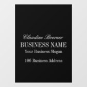 White on Black Window Decal Clings Business Home (Vel)