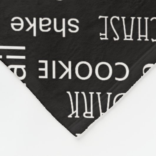White on Black Word Art Persoonlijke hond Fleece Deken (Hoek)