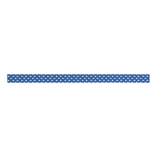 White on Blue F-15 Fighter Jet Patterned Grosgrain Lint (Voorkant)