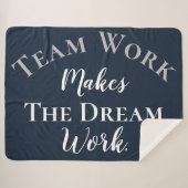 White on Blue Teamwork maakt het droomwerk Sherpa Deken (Voorkant (horizontaal))