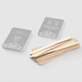 White on Grey Elegant Damask Wedding Program Fan Handwaaier (Niet-gemonteerd)