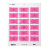 White on Hot Pink Quatrefoil Pattern Etiket (Full Sheet)
