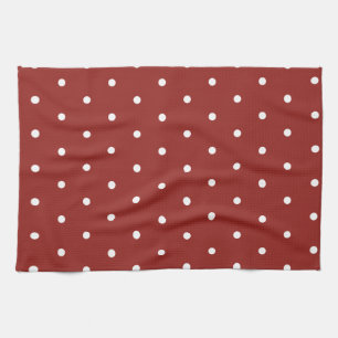 White on Red Polka Dots Theedoek