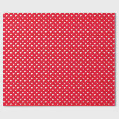 White on Red Tiny Hearts Patterned Wrapping Paper Cadeaupapier (Vlak)