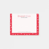 White on Red Valentijns Hearts Pattern Post-it® Notes (Voorkant)