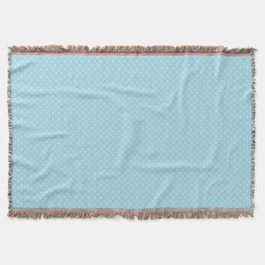 White on Sky Blue Faux Knitting Stitch Pattern Deken (Voorkant)