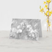 White on White Floral Fabric, Blank Inside Kaart (Gele Bloem)