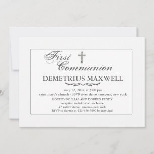 White on White Religious Invitation