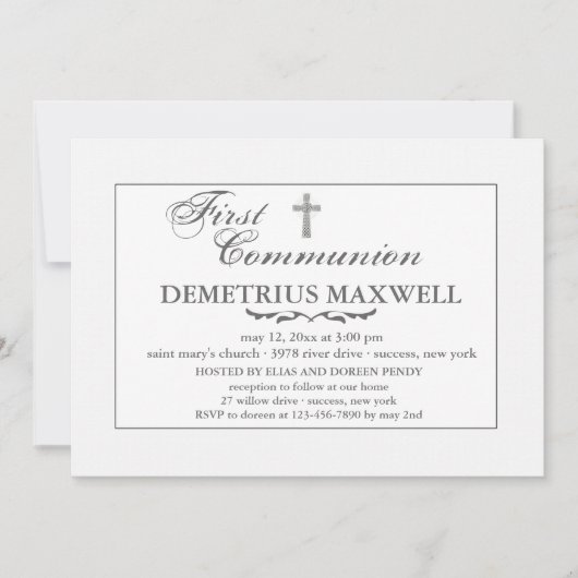 White on White Religious Invitation (Devant)