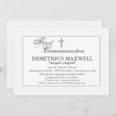 White on White Religious Invitation Kaart (Voorkant / Achterkant)