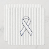 White on White Ribbon Awareness Stripes (Voorkant / Achterkant)