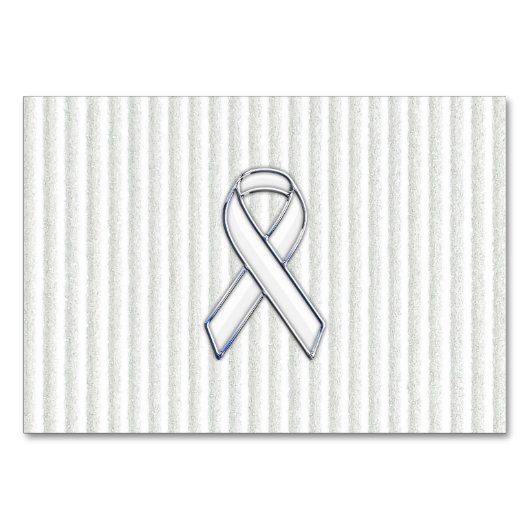 White on White Ribbon Awareness Stripes Kaart (Voorkant)