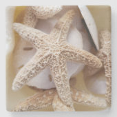 White on White Starfish and Sand Dollars Stenen Onderzetter (Voorkant)