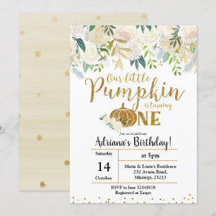 White onze kleine pompoen draaien één uitnodiging 