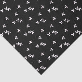 White op Black Leaves Tissue Paper Tissuepapier (Detail)