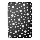 White op Black Polka Dot Pattern Badmat (Voorkant Verticaal)