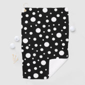White op Black Polka Dot Pattern Golfhanddoek (Insitu)