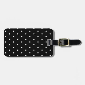 White op Black Polka Dots Bagagelabel