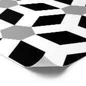 White op Black Tiled Hex Poster (Hoek)