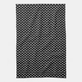 White op Black Tiny Xs Patterned Towel Theedoek (Verticaal)