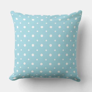 White op Bleek blauw Quirky Polka Dot Pattern Kussen