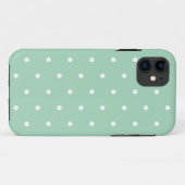 White op Mint Polka Dots Case-Mate iPhone Case (Achterkant (horizontaal))