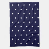 White op Navy Polka Dots Theedoek (Verticaal)