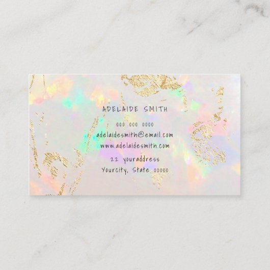 white opal design loyality card visitekaartje (Achterkant)