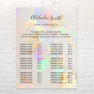 white opal prijslijst poster