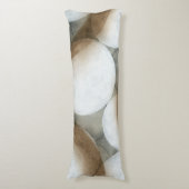 White Orbs & Brown Circles Lichaamskussen (Voorkant Verticaal)