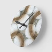 White Orbs & Brown Circles Ronde Klok (Hoek)