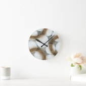 White Orbs & Brown Circles Ronde Klok (Huis)