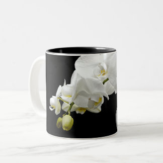 White Orchid Blossom Tweekleurige Koffiemok