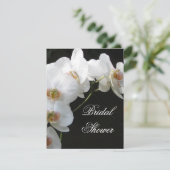White Orchid Bridal Shower Invitation Kaart (Staand voorkant)