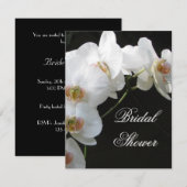 White Orchid Bridal Shower Invitation Kaart (Voorkant / Achterkant)