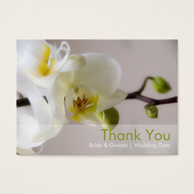 White Orchid · Bruiloft gunst Label Visitekaartjes (Voorkant)