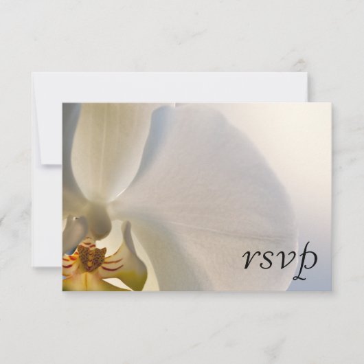 White Orchid Elegance Wedding RSVP Response (Voorkant)