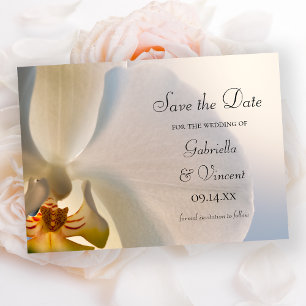 White Orchid Elegance Wedding Save the Date